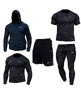 Компрессионный сопртивный костюм Nike 5в1 2024 BLACK