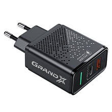 Зарядний пристрій Grand-X Fast Charge 6-в-1 PD 3.0, QС3.0, AFC, SCP, FCP, VOOC 1 USB + 1 Type (CH-880)