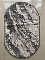 Килим 2*3 сірий колір Diamond овал з коротким ворсом абстракція