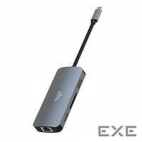 Док-станция USB3.1 Type-C --> HDMI/USB 3.0x3/RJ45/SD(Micro)/TRRS 3.5mm/PD 100W Hub 8-in-1 M (MT5044)