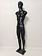 Манекен чоловічий в повний зріст СТАС чорний на підставці ДВП, фото 3