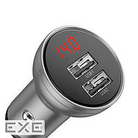 Зарядний пристрій Baseus Digital Display Dual USB 4.8 A 24 W silver (CCBX-0S)