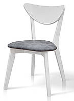 Обідній стілець з м'яким сидінням, жорсткою спинкою з масиву клена для кухні, вітальні Лукас Білий Мікс Меблі