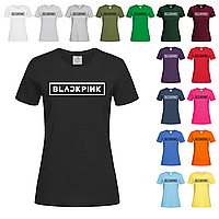 Черная женская футболка С надписью Blackpink (14-1-2-1)