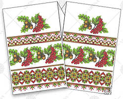 Заготовка під вишивку бісером рушник Жолуді та калина. Габардин. 35х190 см