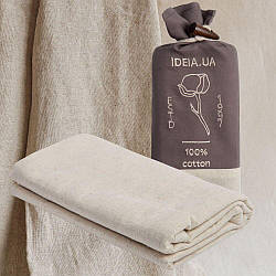 Наволочка 50х70 см IDEIA, льон і бавовна, натуральна тканина, бежева, в індивідуальній упаковці