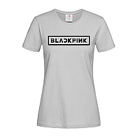 Серая женская футболка С надписью Blackpink (14-1-2-1-сірий)