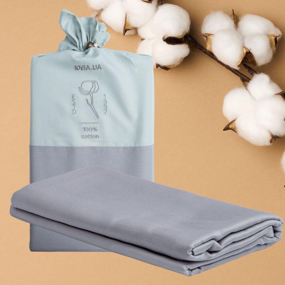 Підковдра 200x220 см сатин бавовна натуральна IDEIA в упаковці сірий v-50, фото 1