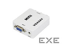 Переходник мониторный Lucom VGA HD15->RCAx3 M/M (AV),Pas (RCA-экран) аудио+видео (62.09.8081-1)