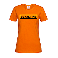 Оранжевая женская футболка С надписью Blackpink (14-1-2-1-помаранчевий)