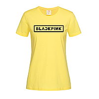 Желтая женская футболка С надписью Blackpink (14-1-2-1-жовтий)