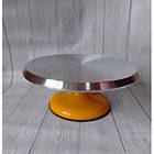 Підставка для торта, що обертається 30СМ*13СМ, алюмінієва, чорна, фото 3