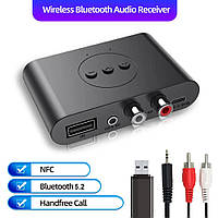 NFC Bluetooth 5.2 адаптер Receiver Аудіо приймач звуку RCA 3.5 AUX Type C