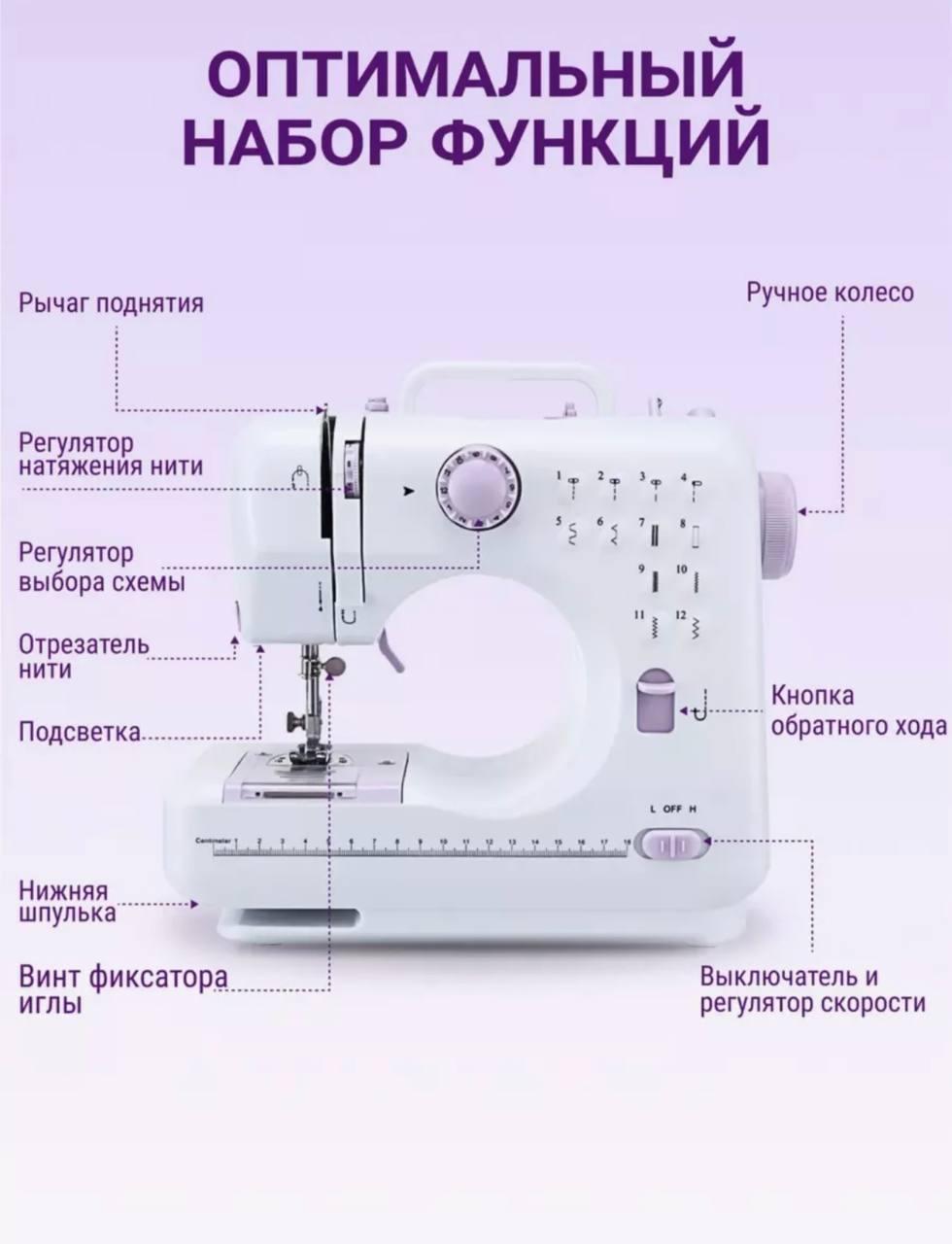 Бытовая швейная машина с педалью Michley Sewing Machine 12в1, Многофункциональная швейная машина с оверлоком - фото 4 - id-p2064423435