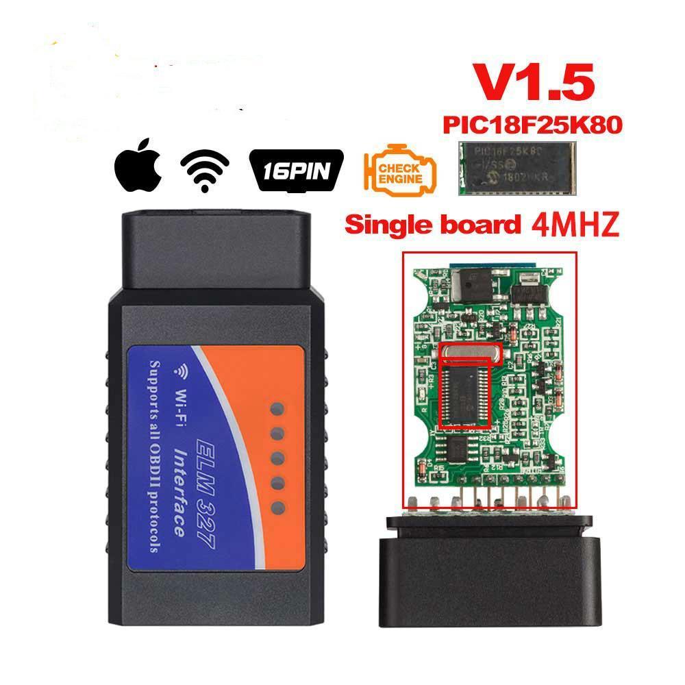 Автосканер WIFI ELM327 v1.5 OBD2 OBDII PIC18F25K80 - фото 1 - id-p2086892820