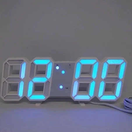 Настільний електронний годинник настільний з цифрами LY 1089 Led підсвічуванням Синій