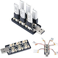 Зарядное устройство USB для аккумуляторов 6 каналов 1S LiHv Lipo 3.7V/4.20V Micro 1.25 PH 2.0 MCX