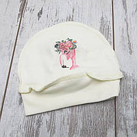 36-40 0-5 міс (22) трикотажна шапочка з вузликом для новонароджених в пологовий будинок без зав'язок 4149 РЗВ