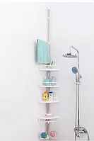 Етажерка настінна у ванну кімнату 4 полиці, Полиця кутова з металу Multi Corner Shelf
