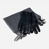 Комплект (рукавички + шарф) чоловічий Лео My love М Чорний / Сірий