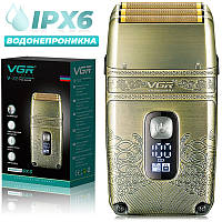 Електробритва Шейвер чоловіча компактна для сухого гоління VGR V-335 5W Gold