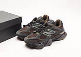 Чоловічі кросівки New Balance 9060 Grey Brown, сірі замшеві кросівки нью беланс 9060 ню беленс, NB 9060 нб, фото 2