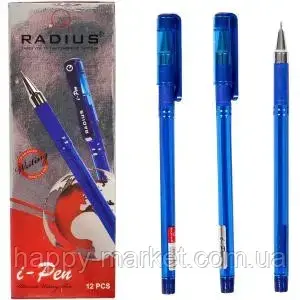 Ручка-суль. Radius — I-Pen (уп-12) син/матовий, фото 1