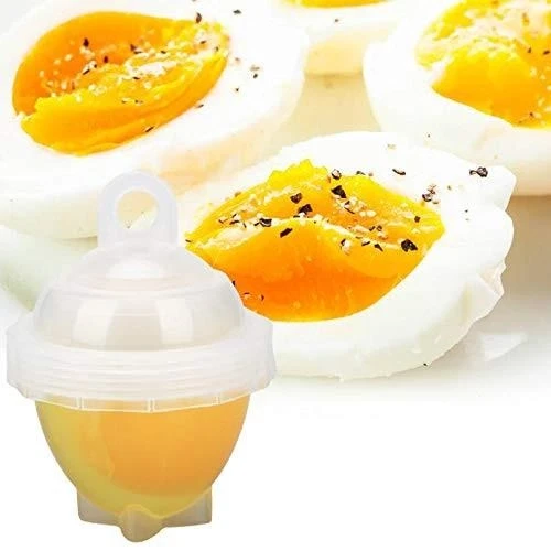 Комплект форм Eggies для варки яиц без скорлупы 6 шт фильтр пашот с ложкой для отделения пластик прозрачный - фото 1 - id-p2086942396