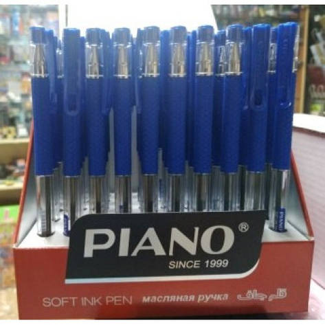Ручка масл. Piano PT-350BL (синя) з грипом /50уп, 2400ящ, фото 1
