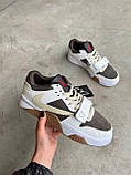 Чоловічі кросівки Nike Jordan Cut The Check x Travis Scott Reverse Mocha White Brown, шкіряні кросівки найк джордан Тревіс Скотт, фото 6