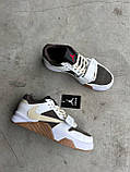 Чоловічі кросівки Nike Jordan Cut The Check x Travis Scott Reverse Mocha White Brown, шкіряні кросівки найк джордан Тревіс Скотт, фото 4