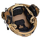 Шолом тактичний Fast Helmet NIJ IIIA + Навушники Earmor M32 MOD3 з чебурашкою + кавер, фото 3