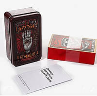 Гадальные карты Таро Дель Торо в жестяной коробочке с красным