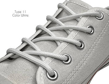 Шнурки для взуття 70см Білі круглі 4.5мм поліестер Тип11