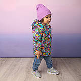 Куртка дитяча DoRechi водонепроникна плащівка Комікс зріст 74 см (6-9 місяців) Синій+Зелений, фото 6