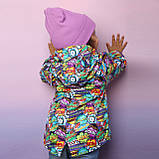 Куртка дитяча DoRechi водонепроникна плащівка Комікс зріст 74 см (6-9 місяців) Синій+Зелений, фото 7