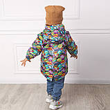 Куртка дитяча DoRechi водонепроникна плащівка Комікс зріст 74 см (6-9 місяців) Синій+Зелений, фото 9