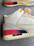 Чоловічі кросівки Nike Air Jordan 3 x J Balvin Medellin Sunset Retro, шкіряні кросівки найк аір джордан 3 балвін меделін ретро аїр, фото 7