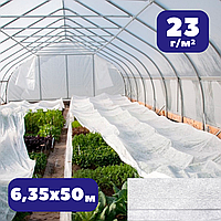 Спанбонд белый агроволокно 23г/м² 6,35х50м с усиленным краем в рулоне Shadow зимне-весеннее утепления растений