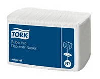 Салфетки для диспенсеров TORK Superfold однослойные 25х30 см белые