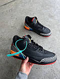 Чоловічі кросівки Nike Air Jordan 3 x J Balvin Medellin Sunset Black Retro, чорні шкіряні найк аір джордан 3 балвін меделін ретро, фото 4