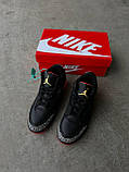 Чоловічі кросівки Nike Air Jordan 3 x J Balvin Medellin Sunset Black Retro, чорні шкіряні найк аір джордан 3 балвін меделін ретро, фото 5