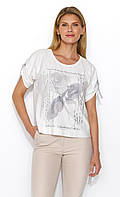 Женская летняя блуза молочного цвета. Модель Yokko Zaps. Коллекция весна-лето 2024