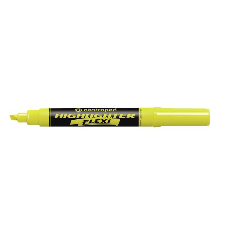 Маркер текстовый Centropen Fах FLEXI 8542 1-4,6 мм желтый