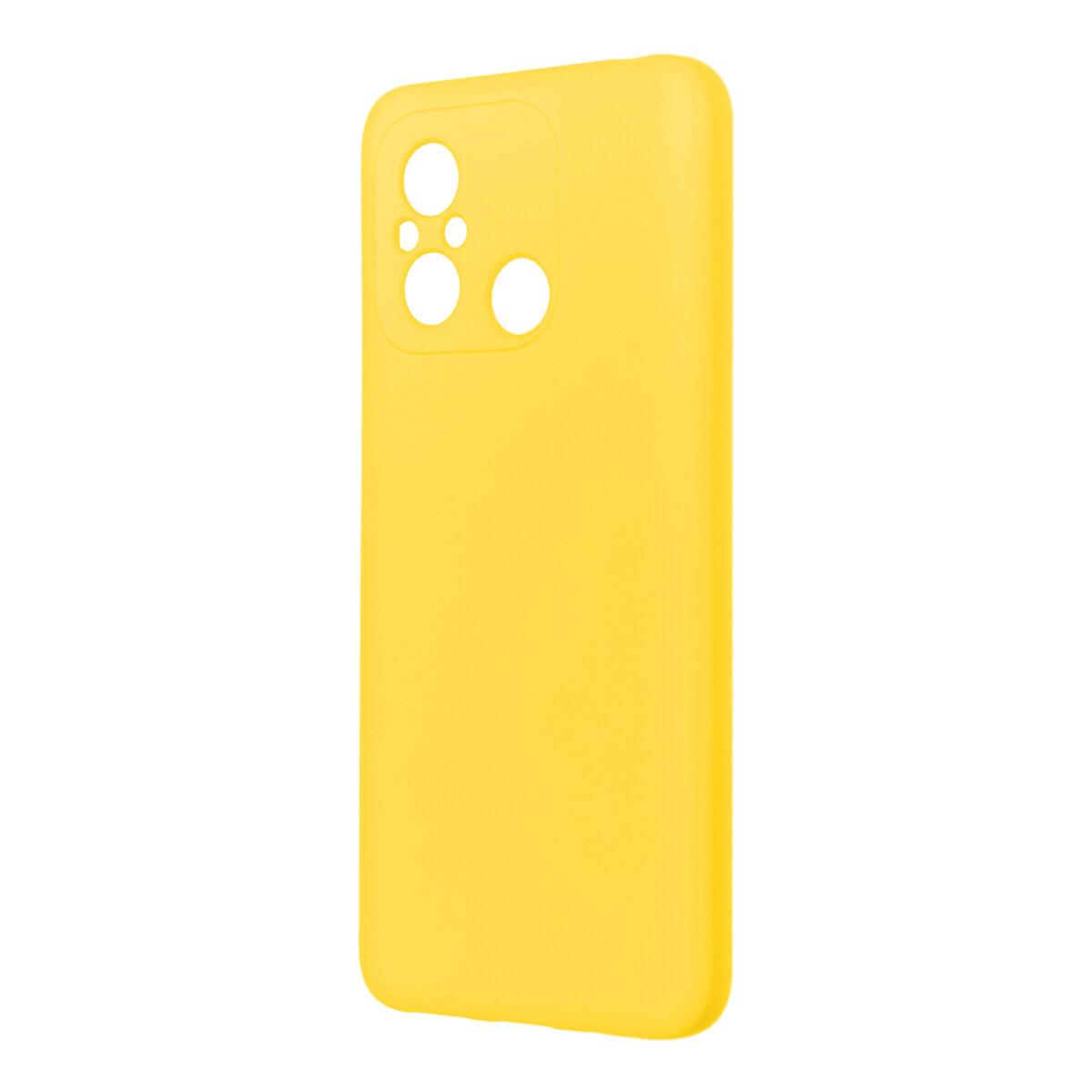 Силіконовий чохол з ткининною підкладкою для Xiaomi Redmi 12C Lemon Yellow