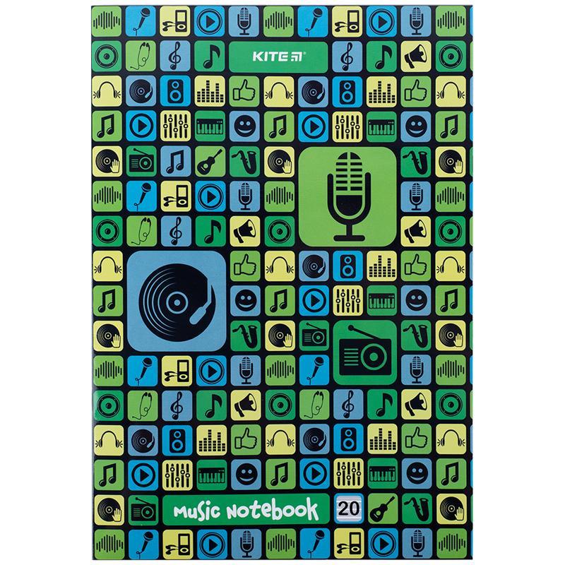 Зошит для нот А4 20 аркушів Kite Vinyl K24-404, 67020, фото 1