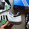 Чоловічі кросівки Adidas Samba OG White Gum (Білі) Адідас Самба ОГ шкіра замш текстиль демісезон, фото 3