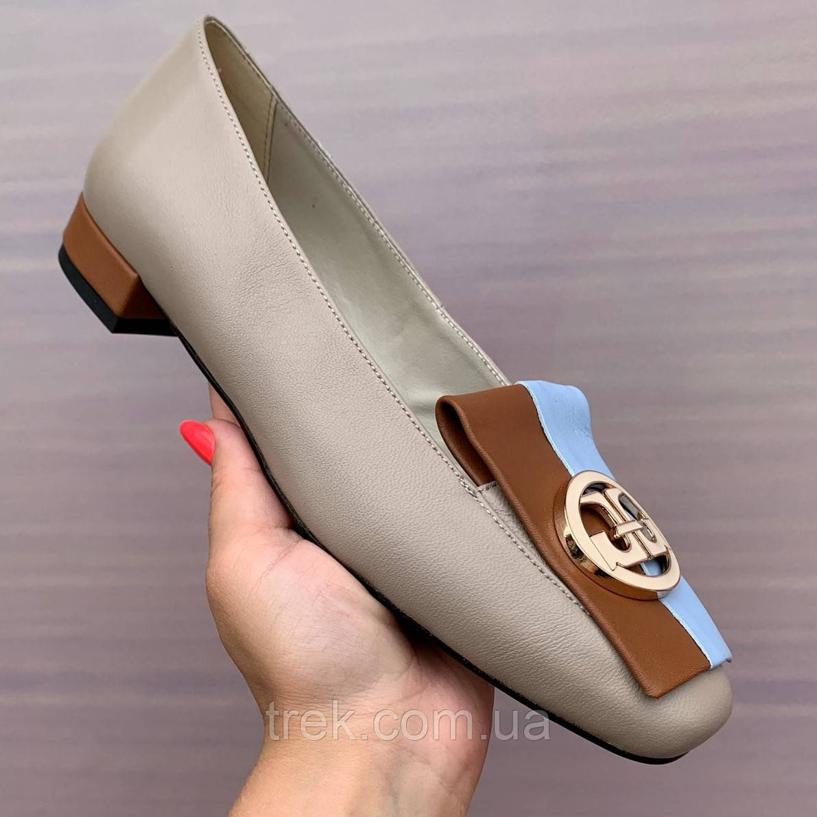 Туфлі жіночі шкіряні бежеві /23118/ 37р, фото 1