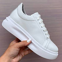 Кросівки жіночі шкіряні білі /22784/ 40р
