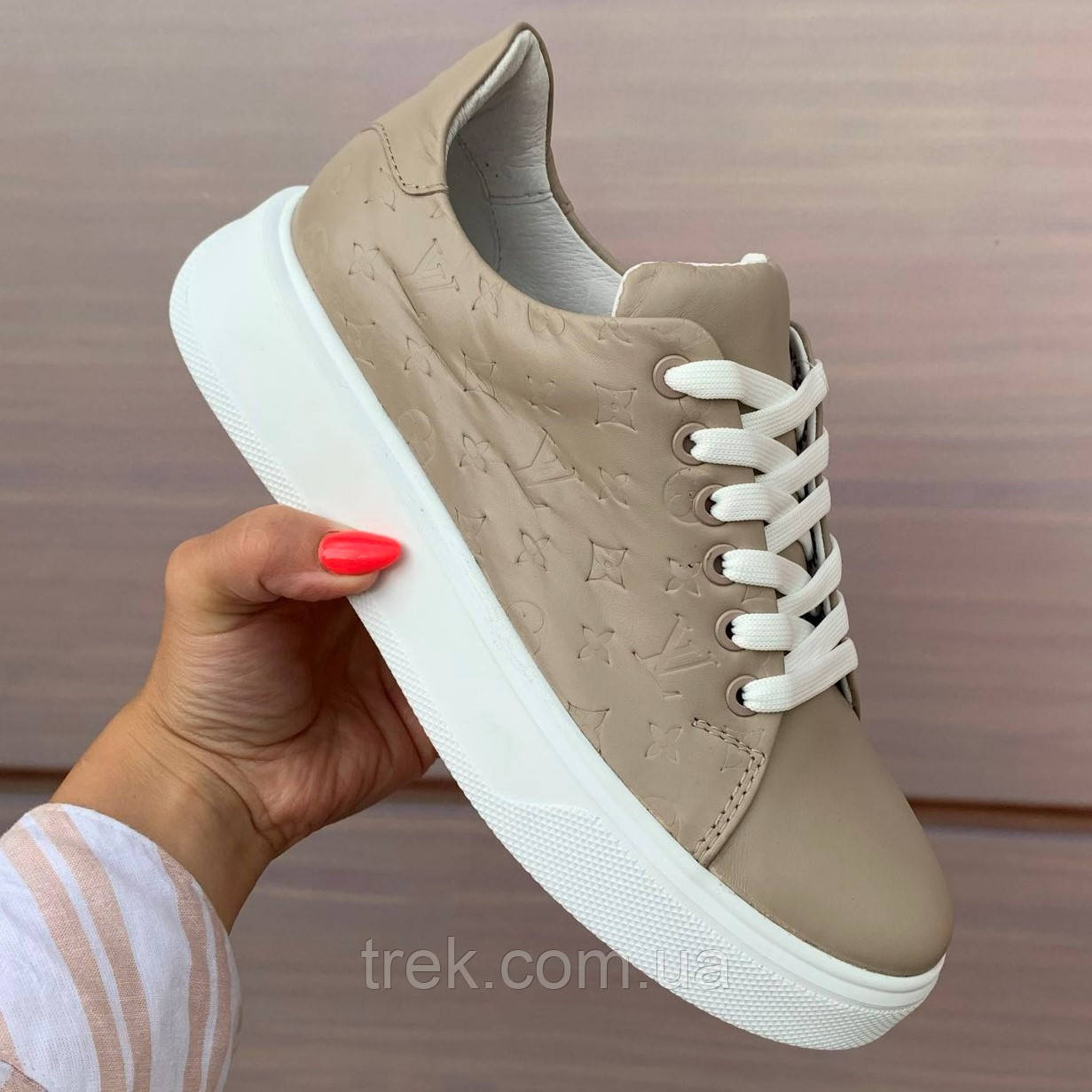 Кросівки жіночі шкіряні бежеві /23113/ 36р, фото 1